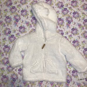 Carters fuzzy white jacket size 18 months